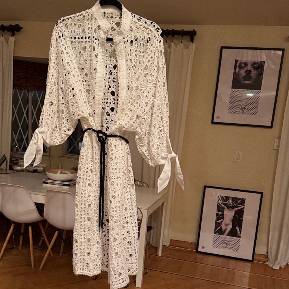 Zara White Lace Swim Coverup